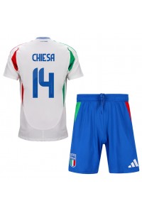 Italië Federico Chiesa #14 Babytruitje Uit tenue Kind EK 2024 Korte Mouw (+ Korte broeken)